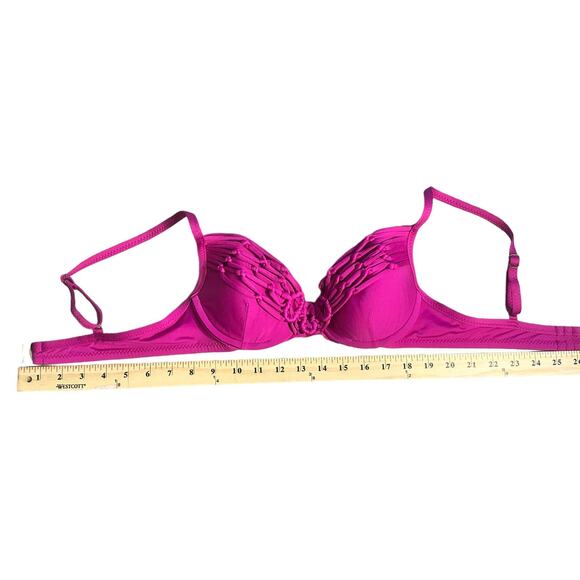 BECCA by Rebecca Virtue Women Padded Bathing Suit Bikini Top Magenta Pink M NWOT - Picture 9 of 10